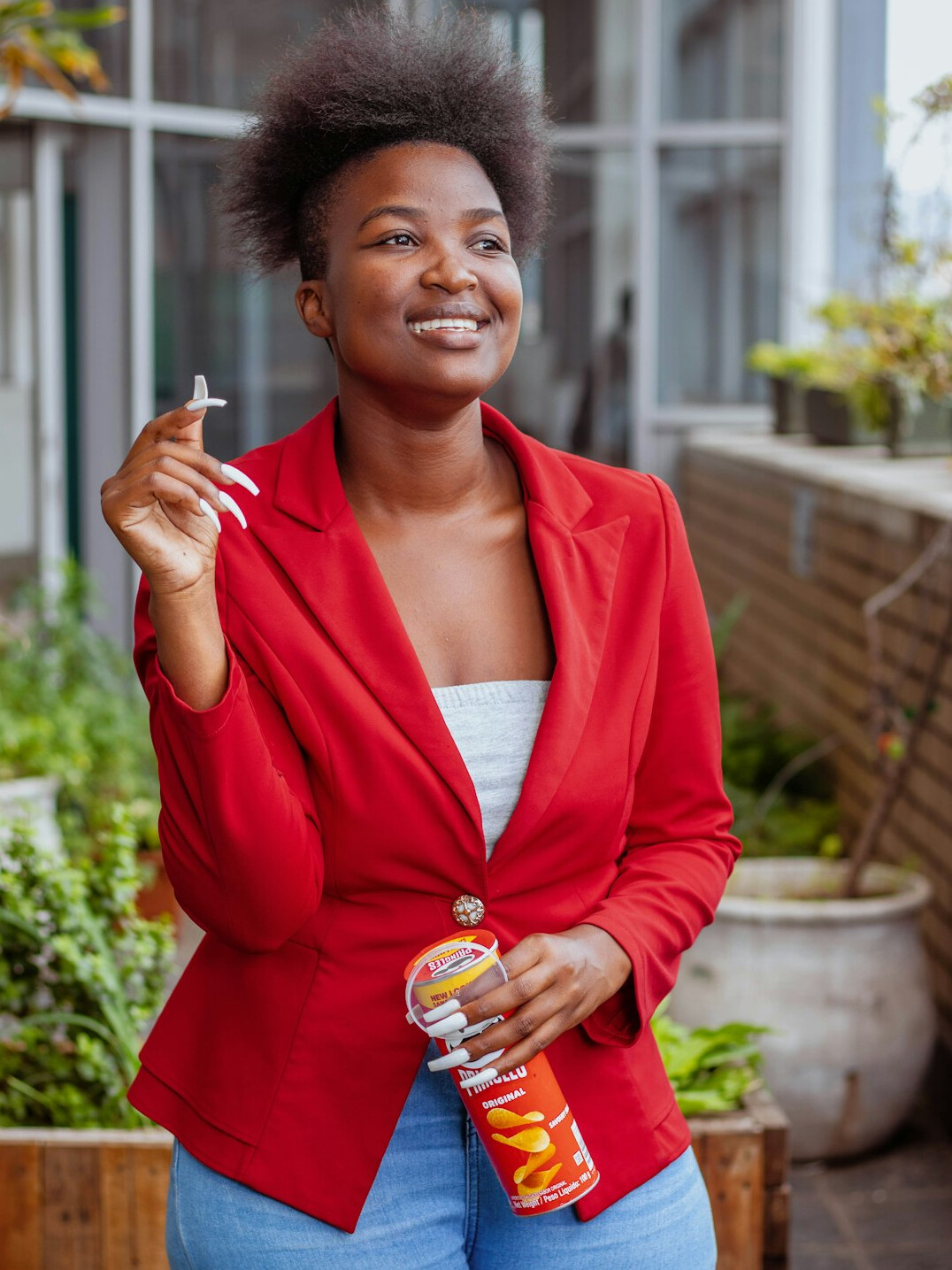 Smiling professional woman in a blazer